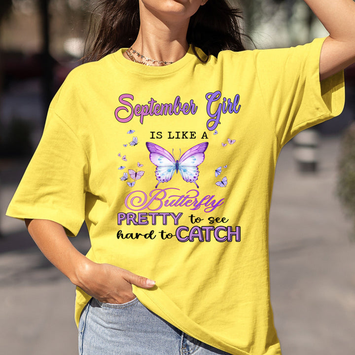 September Girl Is Like A Butterfly - Bella Canvas