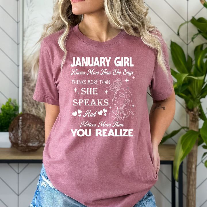 January Girl Notice More Than You Realize - Bella Canvas