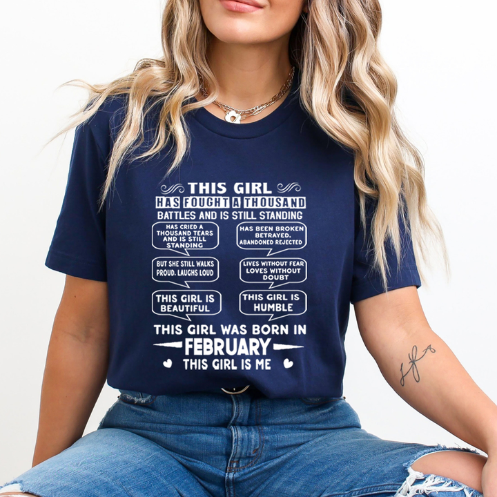 This Girl Was Born In February (white) - Unisex T-Shirt