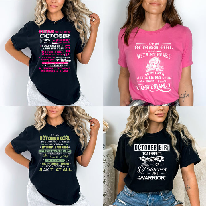 "Get Exclusive Discount On October Combo Pack Of 4 Shirts(Flat Shipping) For B'day Girls.