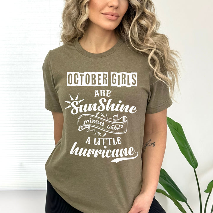 OCTOBER GIRLS ARE SUNSHINE - Bella Canvas Super Soft Cotton