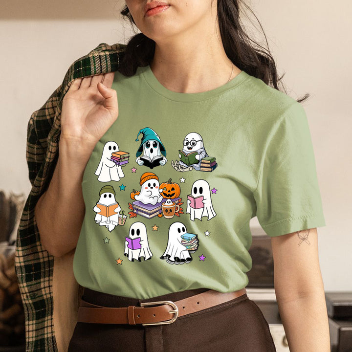 Ghost Reading Books - Unisex T-Shirt