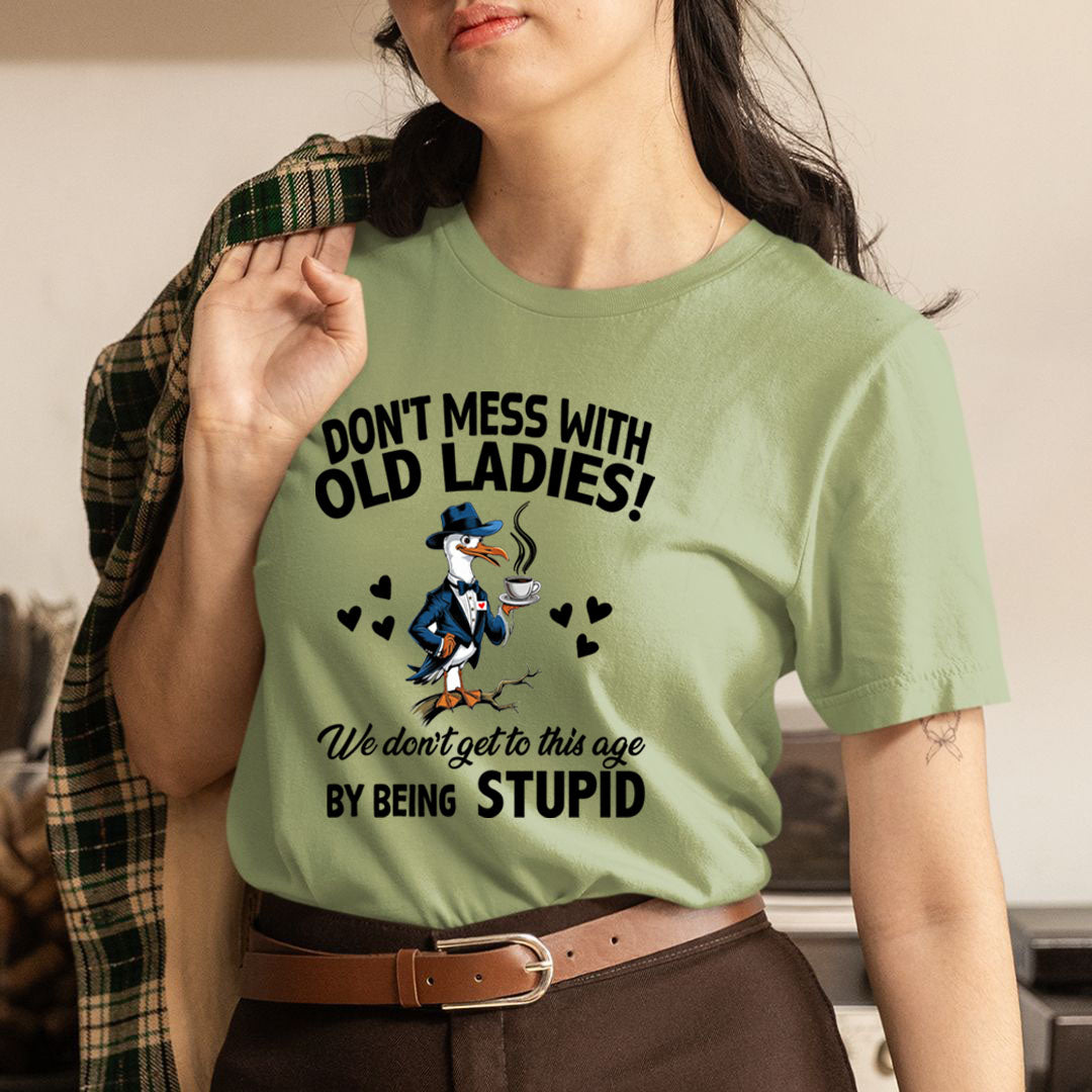 Don't Mess With Old Ladies! By Being Stupid - T-Shirt