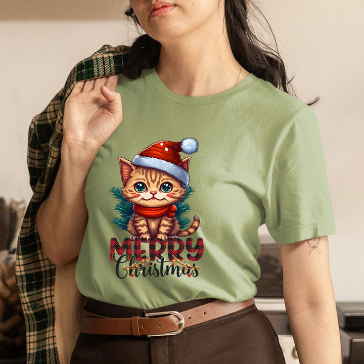 Merry Christmas With Cat - Unisex T-Shirt