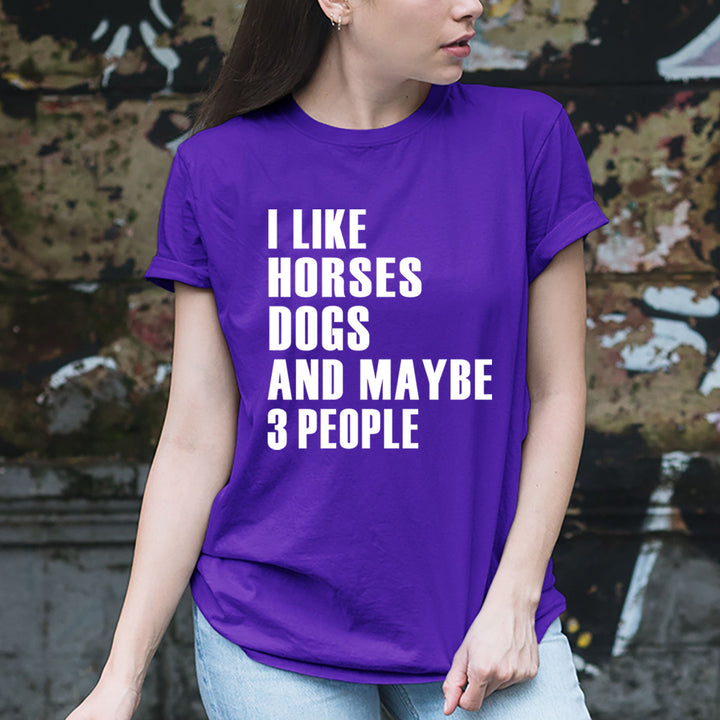 I Like Horses Dogs - Unisex T-Shirt