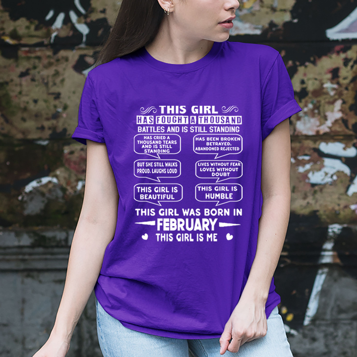 This Girl Was Born In February (white) - Unisex T-Shirt