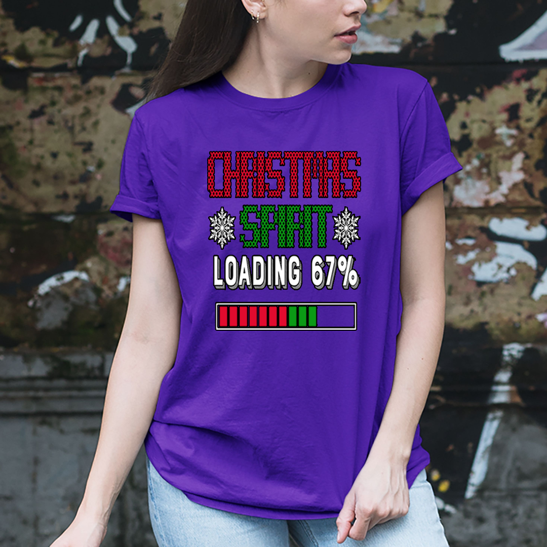 Christmas Spirit Loading 67 %  - Unisex T-Shirt