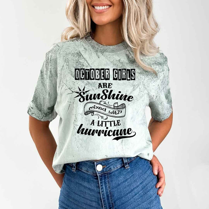 October Girls Are Sunshine - Unisex Tie-Dye Colorblast T-Shirt