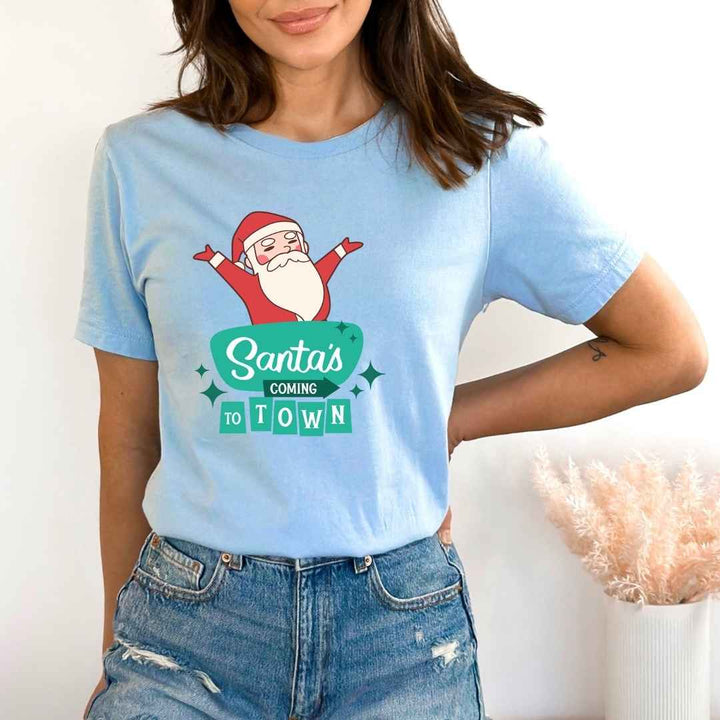 Santa Coming To The Town - Bella Canvas