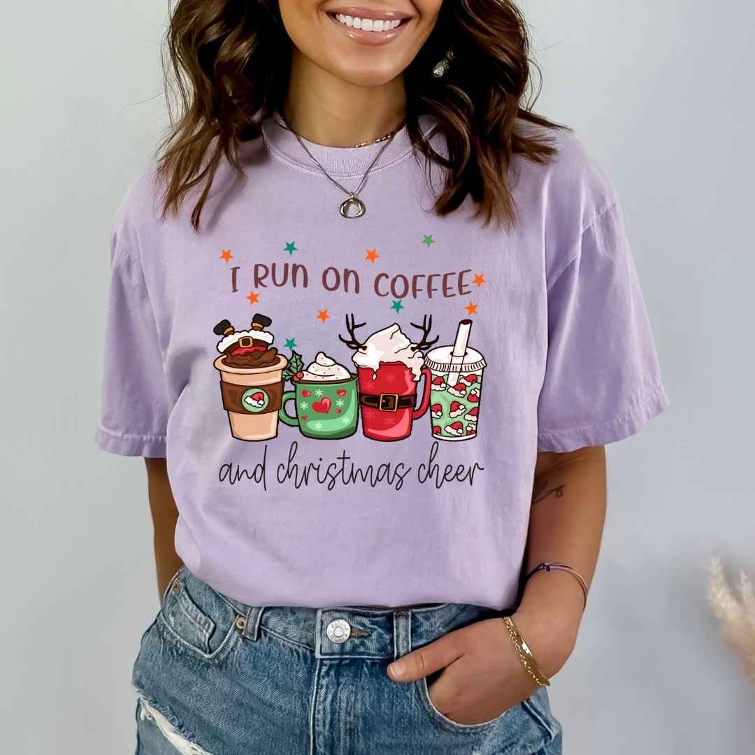 I Run On Coffee And Christmas Cheer - Bella Canvas