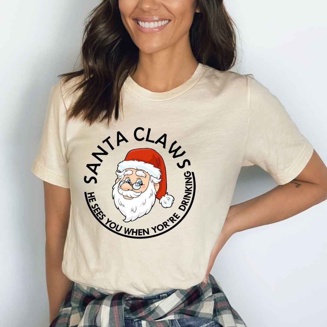 Santa Claws He Sees You - Bella Canvas