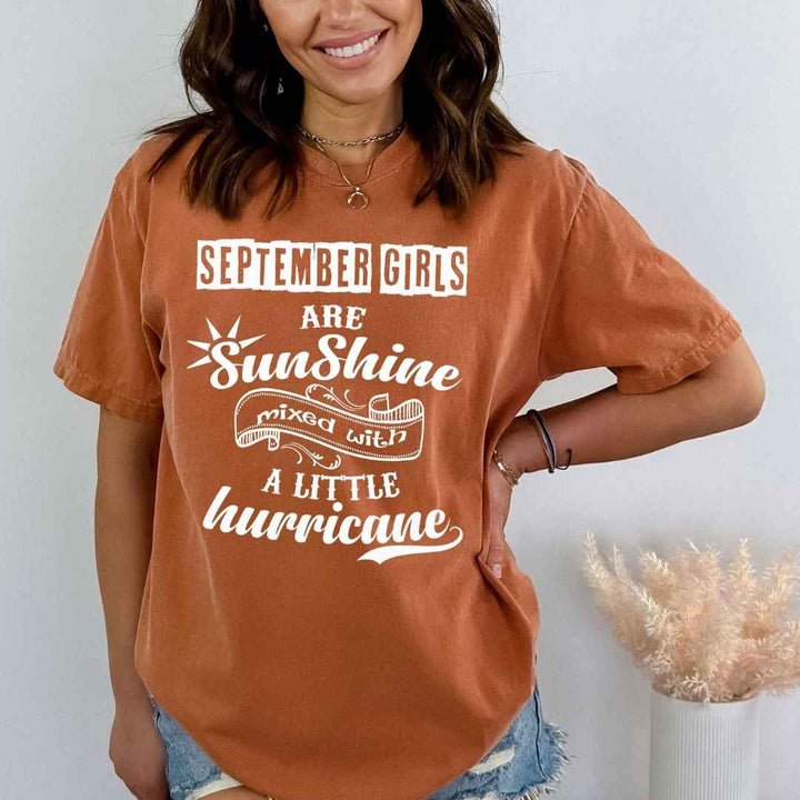 SEPTEMBER GIRLS ARE SUNSHINE - Bella Canvas Super Soft Cotton