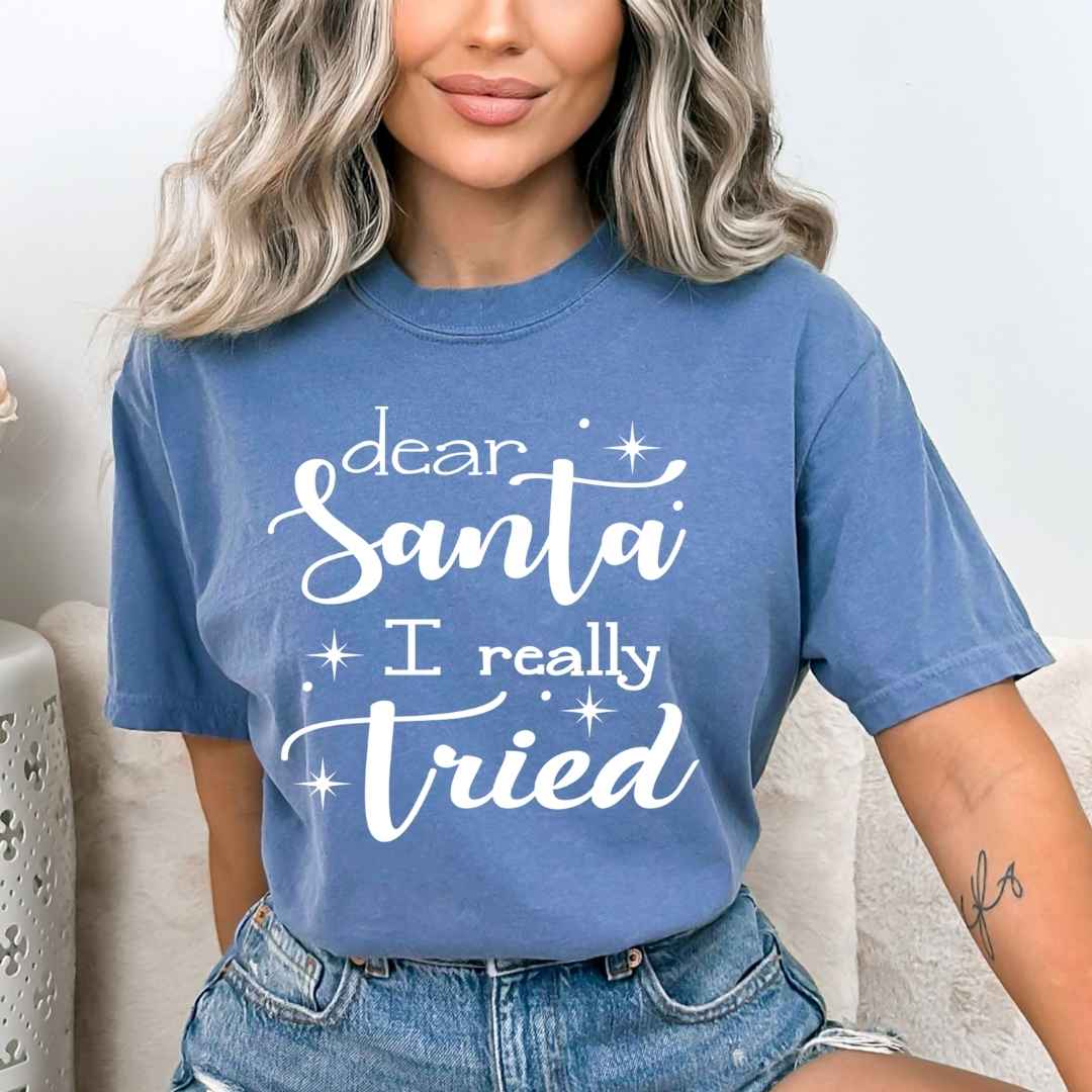 Dear santa i really tried - Bella Canvas