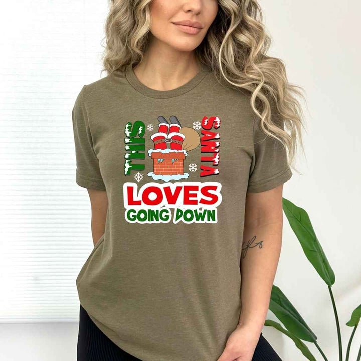 This Santa Loves Going Down - Bella canvas