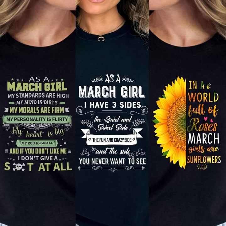 "Get Exclusive Discount On March Combo Pack Of 3 Shirts(Flat Shipping) For B'day Girls