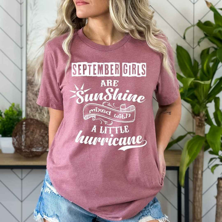 SEPTEMBER GIRLS ARE SUNSHINE - Bella Canvas Super Soft Cotton