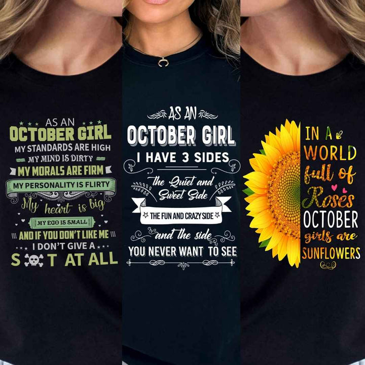 "Get Exclusive Discount On October Combo Pack Of 3 Shirts(Flat Shipping) For B'day Girls