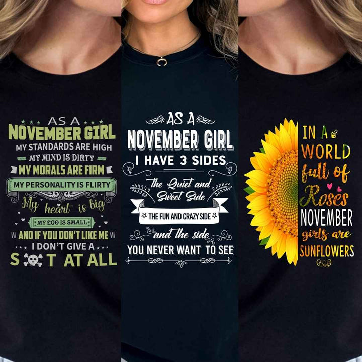 "Get Exclusive Discount On November Combo Pack Of 3 Shirts(Flat Shipping) For B'day Girls