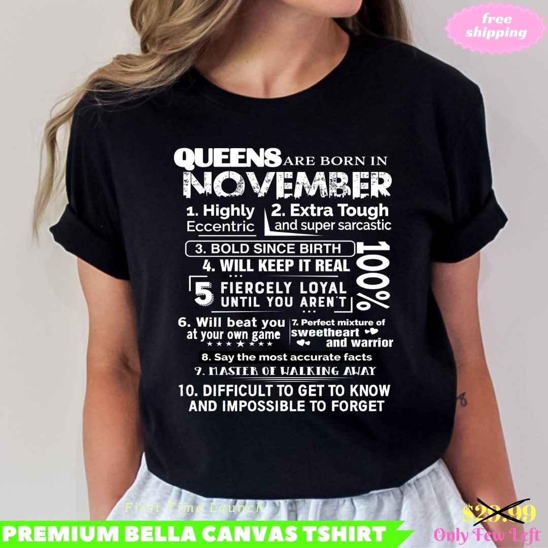 QUEENS ARE BORN IN NOVEMBER - BELLA CANVAS - Mauve