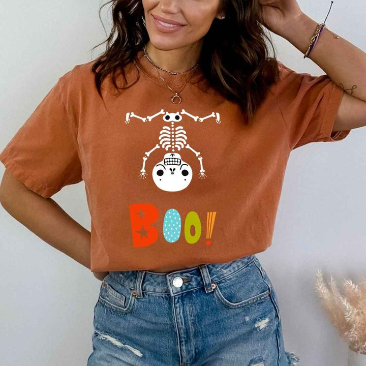 Skeleton Boo Upside Down - Bella Canvas