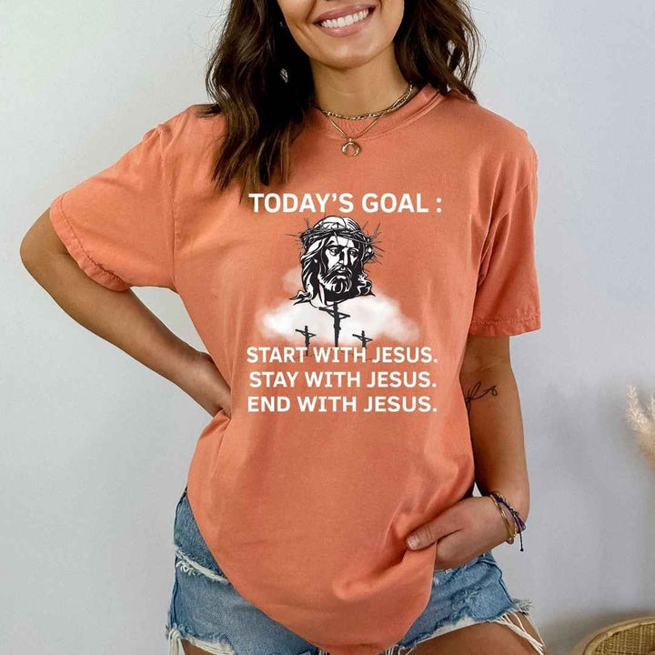 "Today's Goal: JESUS" - Bella Canvas T-Shirt