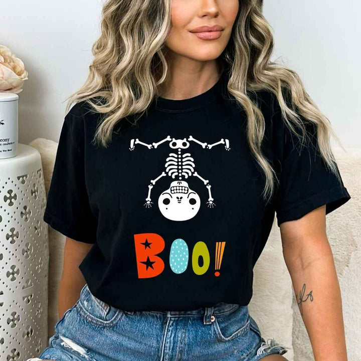 Skeleton Boo Upside Down - Bella Canvas
