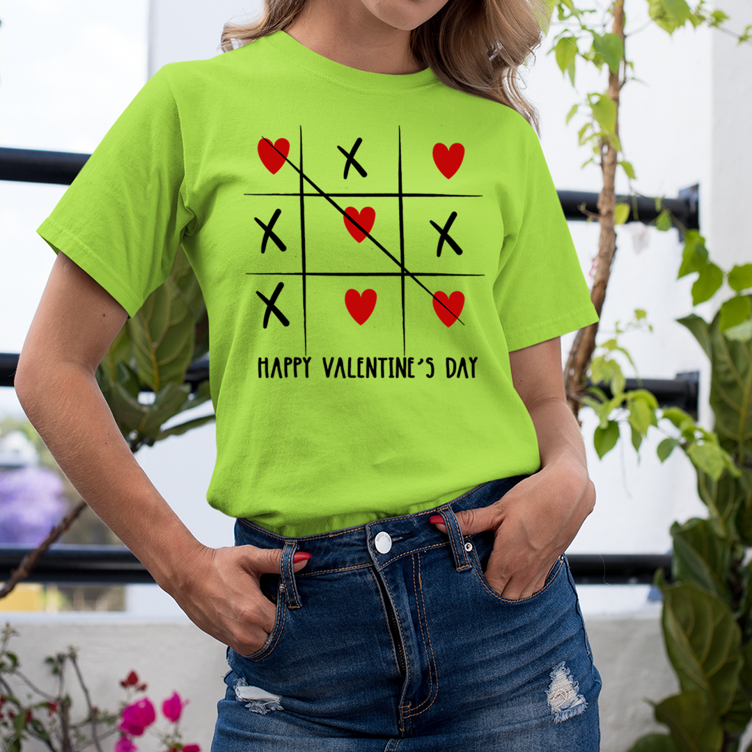 Happy Valentine's Heart And Cross design - Unisex T-Shirt