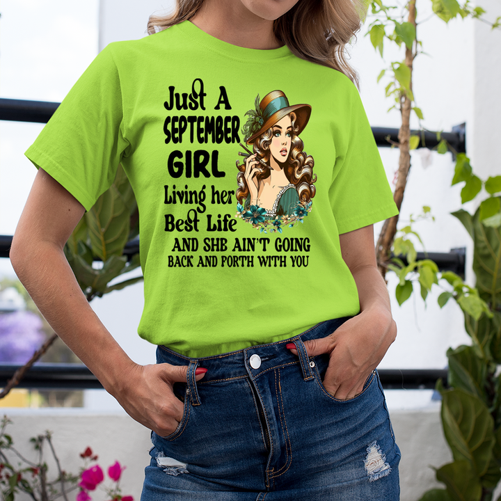 September Girl Living Her Best Life - Unisex T-Shirt