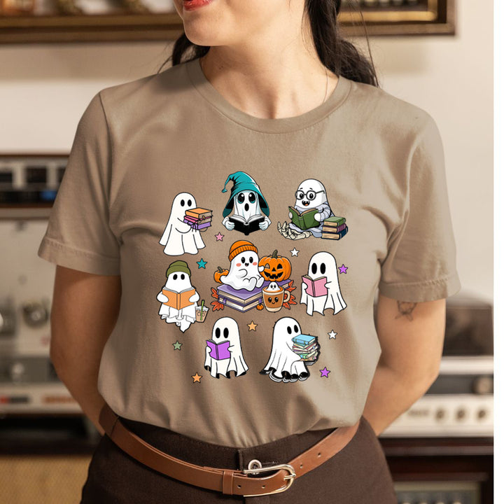 Ghost Reading Books - Unisex T-Shirt