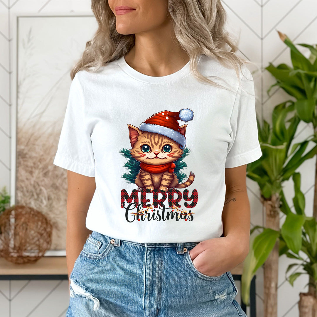 Merry Christmas With Cat - Unisex T-Shirt