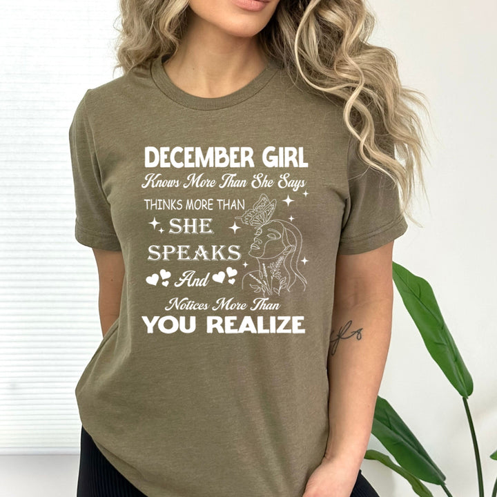 December Girl Notice More Than You Realize - Bella Canvas
