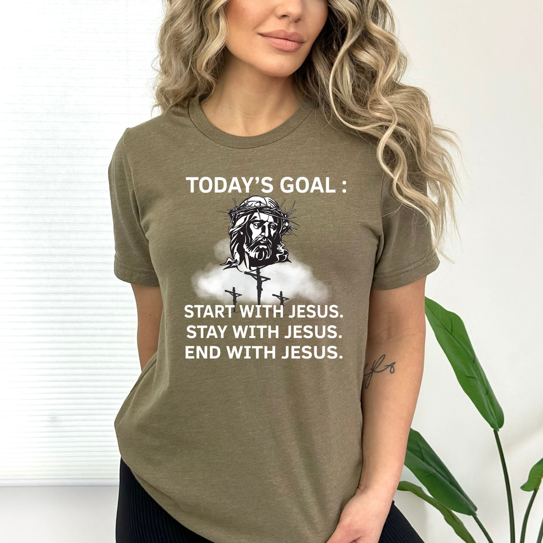 "Today's Goal: JESUS" - Bella Canvas T-Shirt