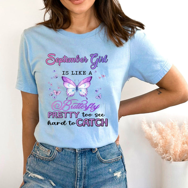 September Girl Is Like A Butterfly - Bella Canvas