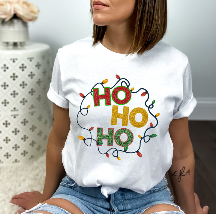 Ho Ho Ho Christmas Lights - Bella canvas