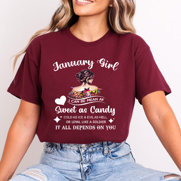 January Girl Sweet As Candy - Bella Canvas