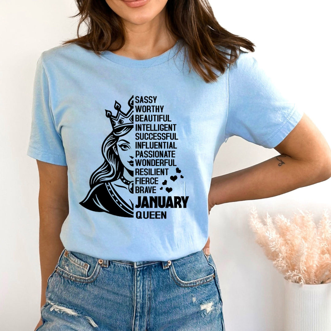 January Queen Worthy And Beautiful - Bella Canvas