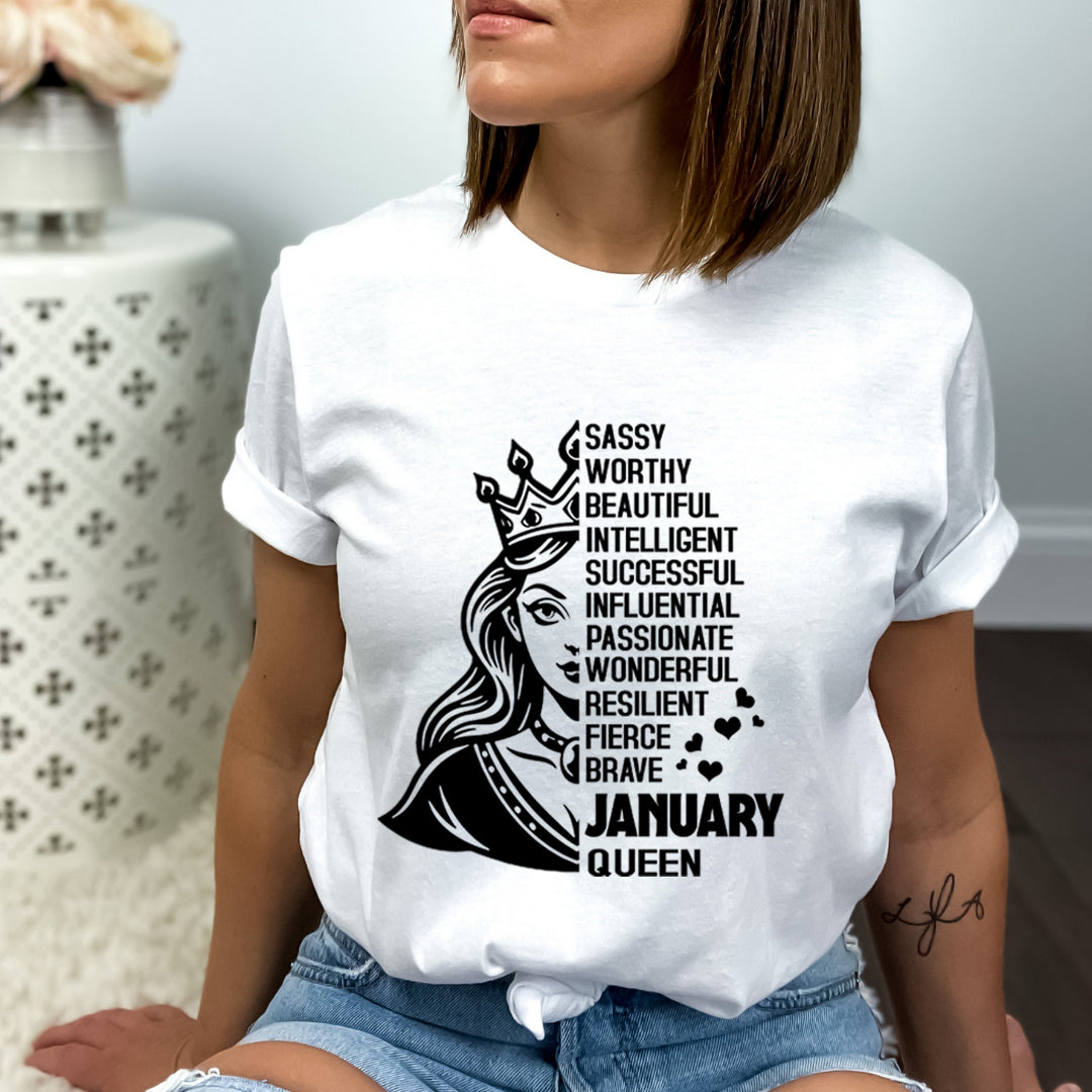 January Queen Worthy And Beautiful - Bella Canvas