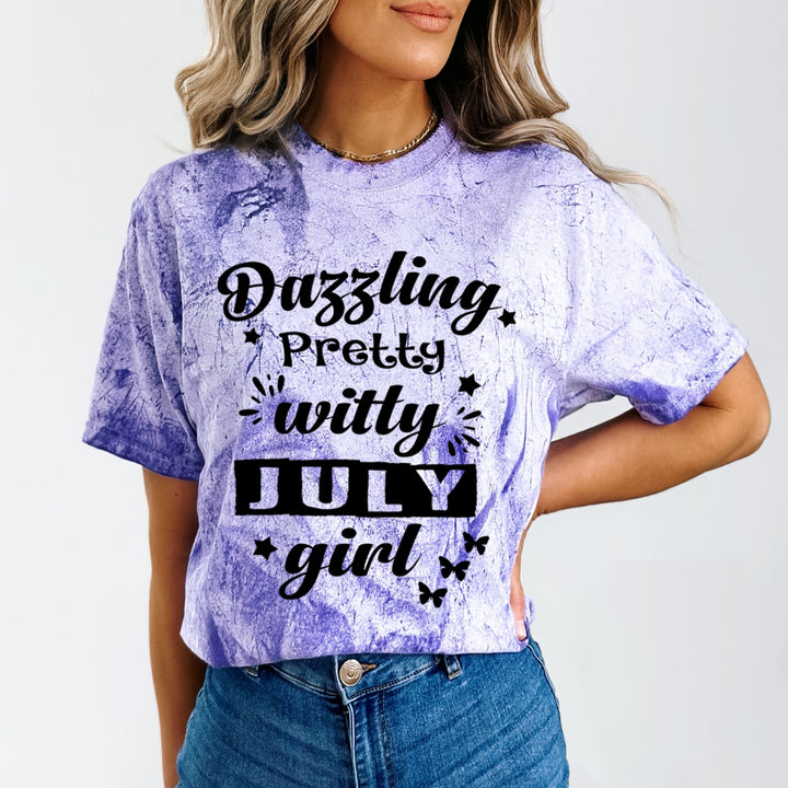 Dazzling Pretty Witty(July Girl) - Unisex Tie-Dye Colorblast T-Shirt