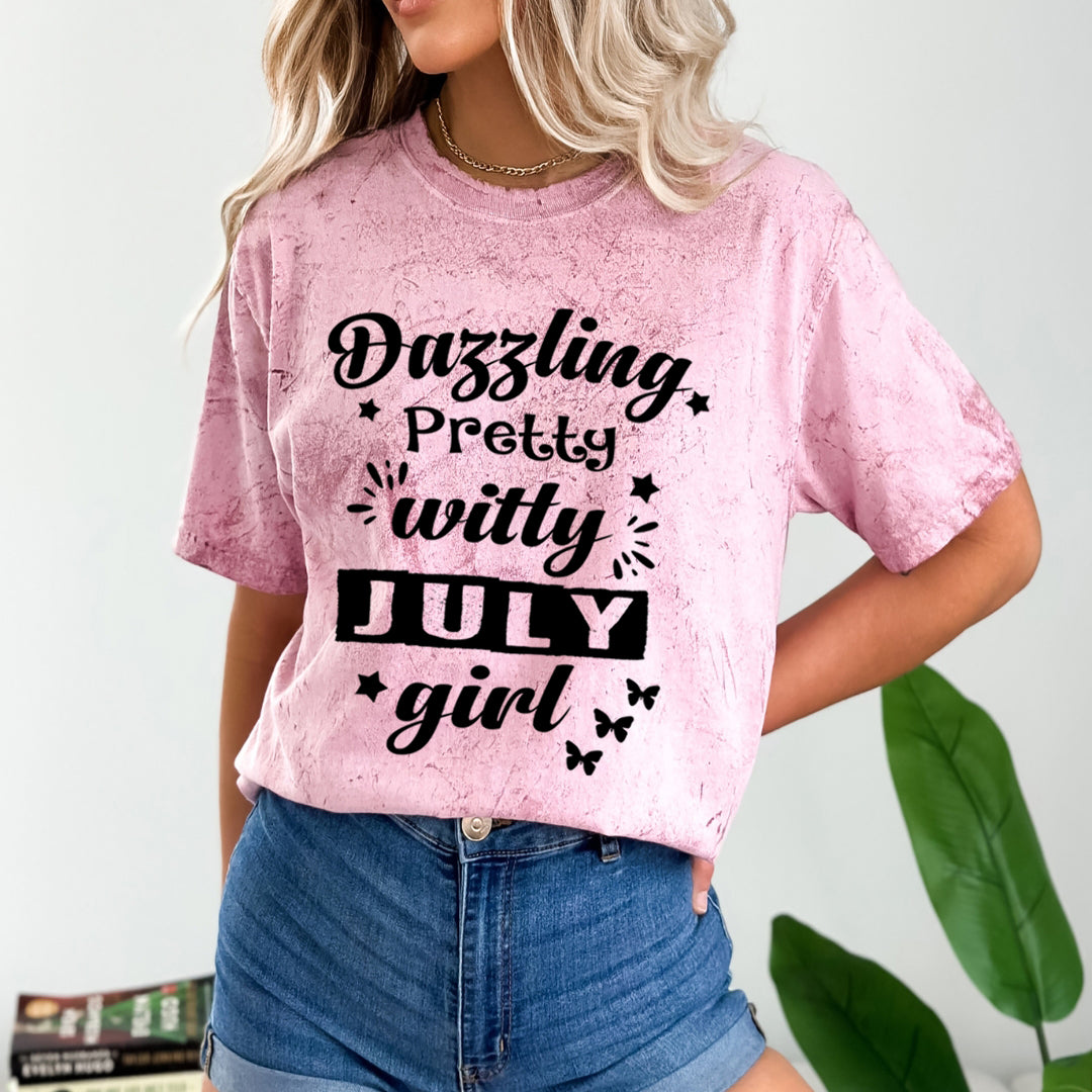Dazzling Pretty Witty(July Girl) - Unisex Tie-Dye Colorblast T-Shirt