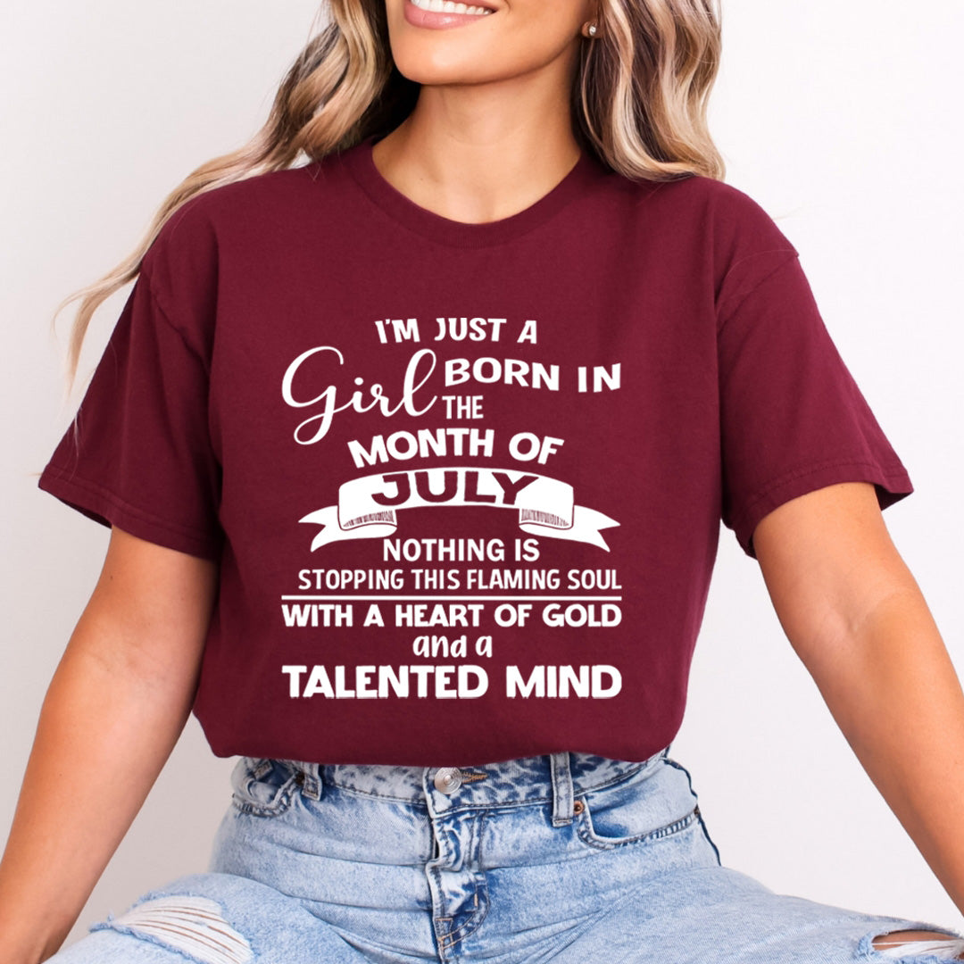 July Girl With A Heart Of Gold - Bella Canvas