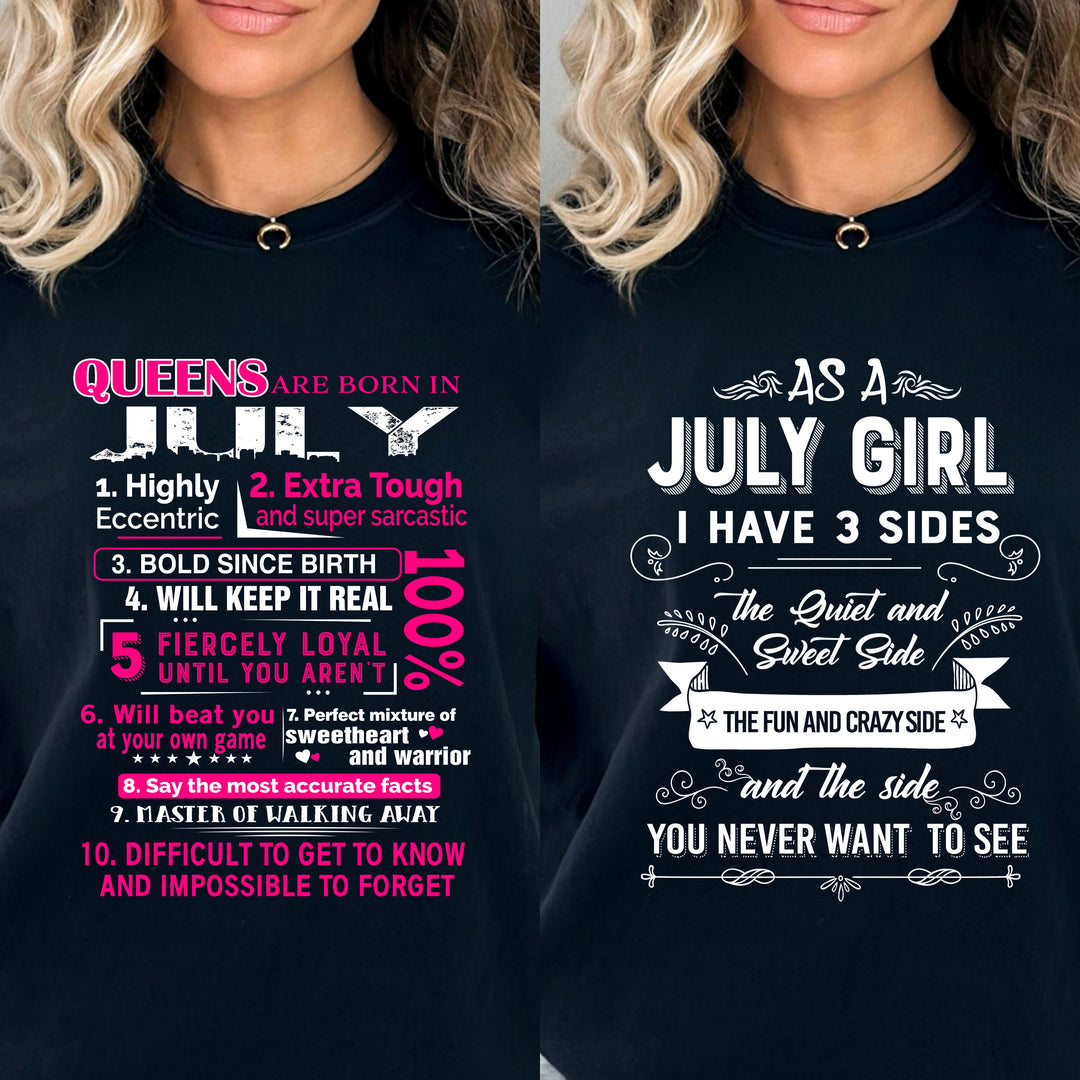 "July Combo Offer, Pack Of Two Best Selling Designs Queen and 3 Sides "
