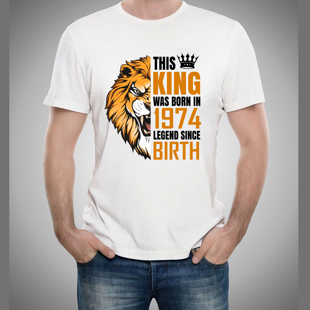 "The King Was Born" (Choose your Year 1971 to 1980) Men's Tee