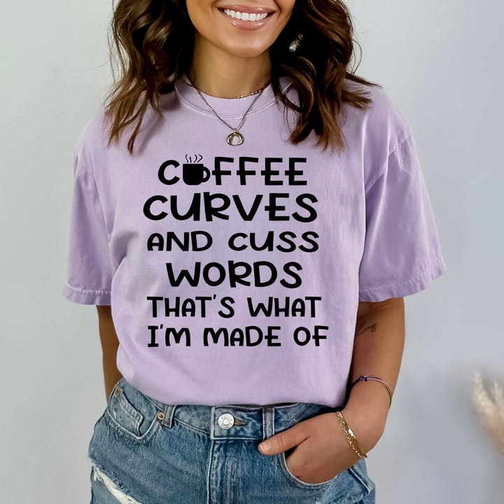 Coffee Curves And Cuss Words - Bella canvas