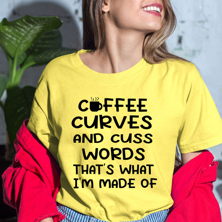 Coffee Curves And Cuss Words - Bella canvas