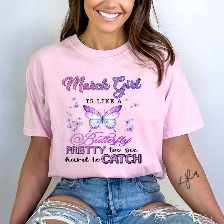 March Girl Is Like A Butterfly - Bella Canvas