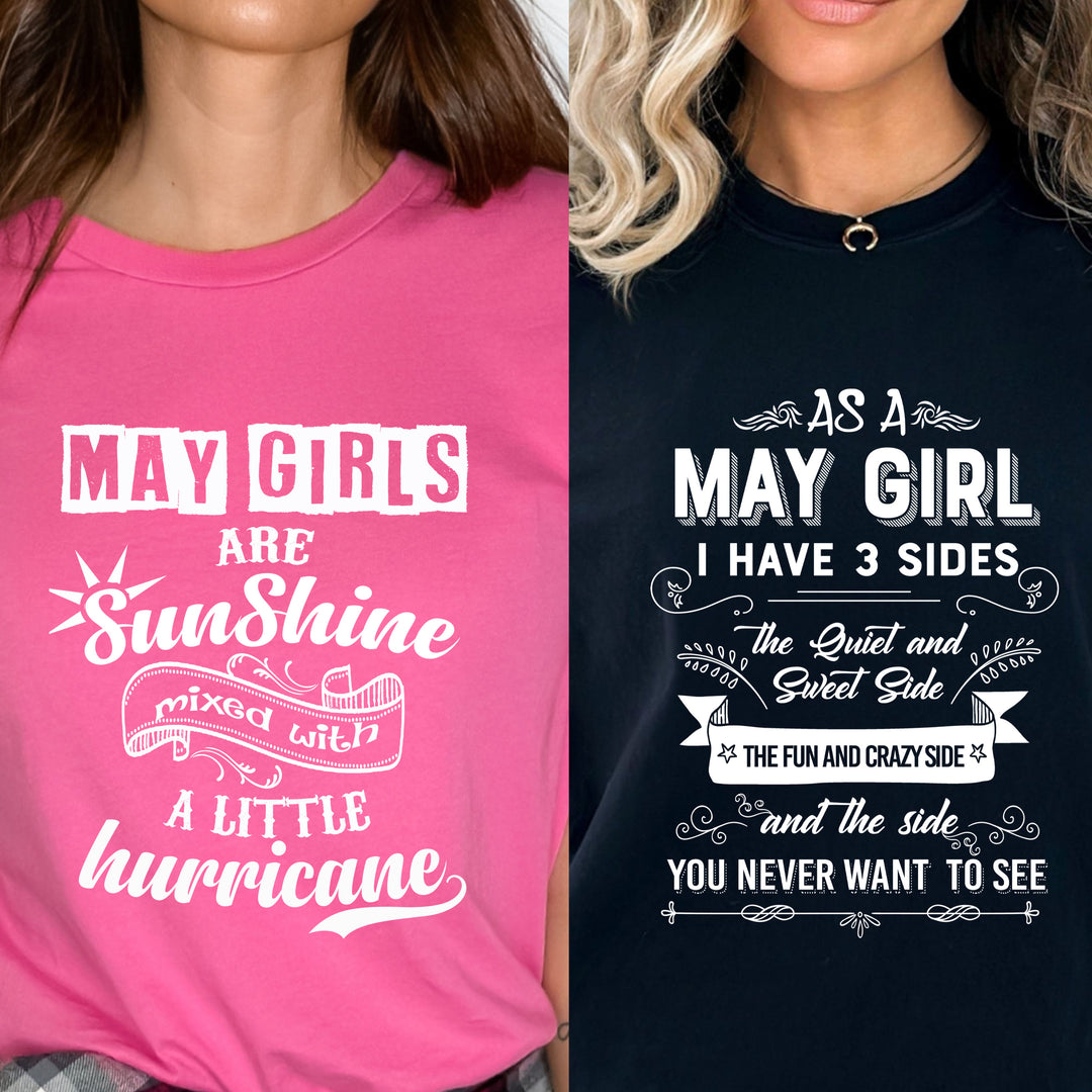 May Combo Offer, Pack Of Two Women Tees Best Selling Designs Sunshine and 3 Sides "(Flat Shipping)