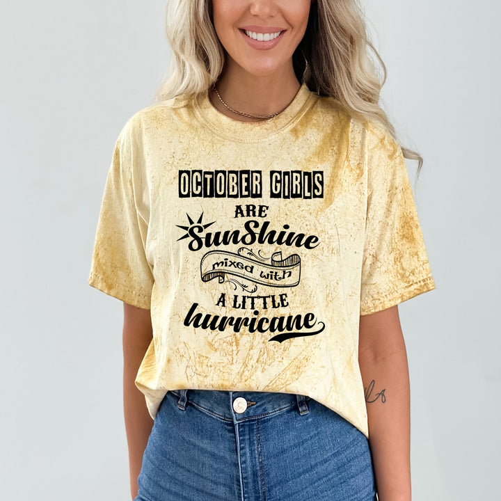 October Girls Are Sunshine - Unisex Tie-Dye Colorblast T-Shirt