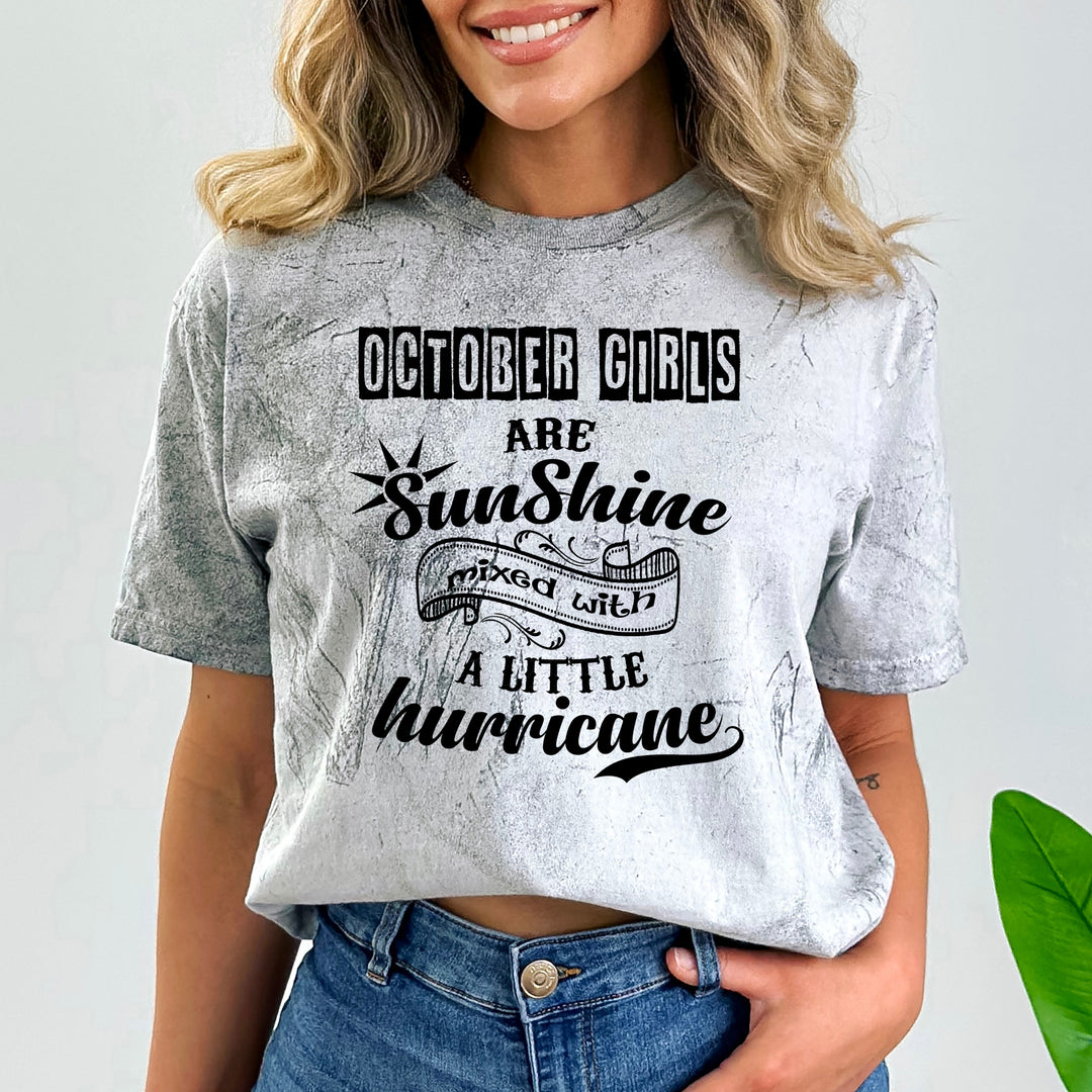 October Girls Are Sunshine - Unisex Tie-Dye Colorblast T-Shirt