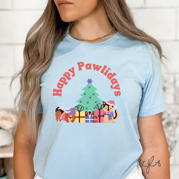 Happy Pawlidays- Bella Canvas