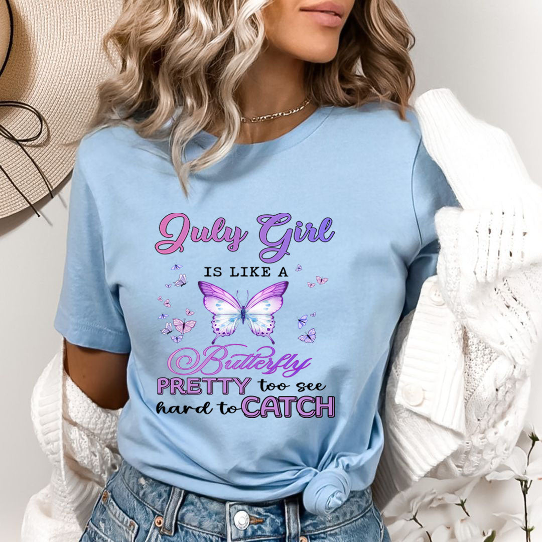 July Girl Is Like A Butterfly - Bella Canvas